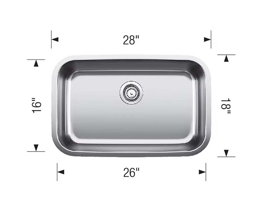 BLANCO Stellar Super Single Bowl Stainless Steel Undermount Kitchen Sink