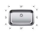 BLANCO Stellar Super Single Bowl Stainless Steel Undermount Kitchen Sink