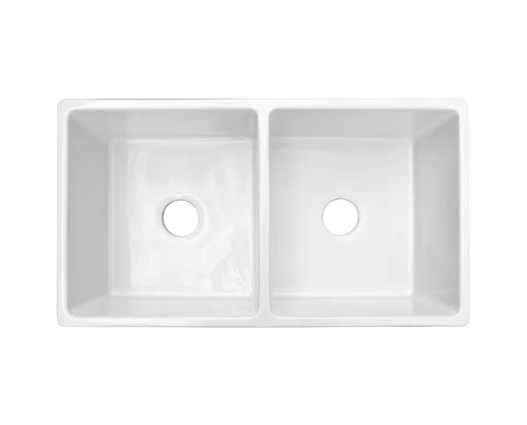 Q Sardegna Double Bowl Fireclay Kitchen Sink
