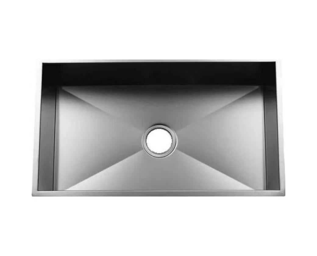 PROHS Large Single Bowl Handmade Stainless Steel Undermount Kitchen Sink