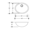 PROHS Oval Stainless Steel Undermount Vanity Sink with Overlow