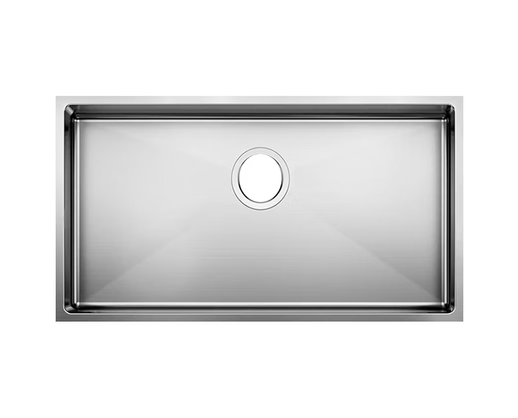 PROHS Radial Corner Single Bowl Handmade Stainless Steel Undermount Kitchen Sink