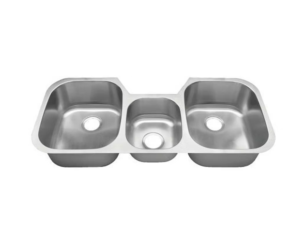PROHS 40/20/40 Triple Bowl Stainless Steel Undermount Kitchen Sink