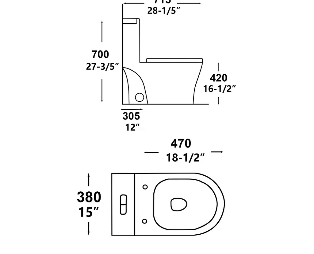PROHS Crescent Cascade Toilet