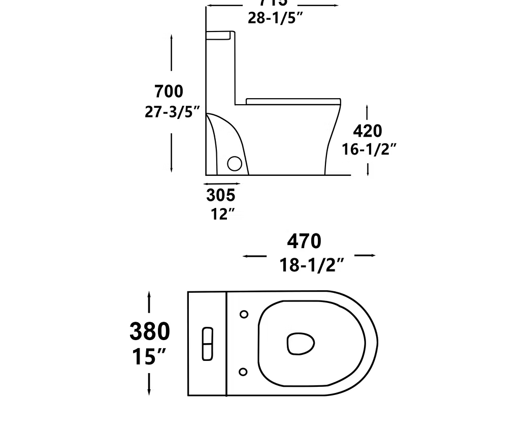 PROHS Crescent Cascade Toilet